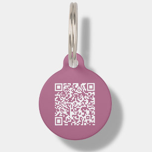 Pink Custom QR Code   Scan Pet ID Tag