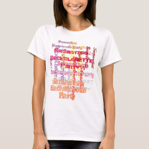 Pink custom text bachelorette party T-Shirt