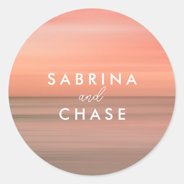 Pink Custom Wedding Envelope Seal Sticker (Front)