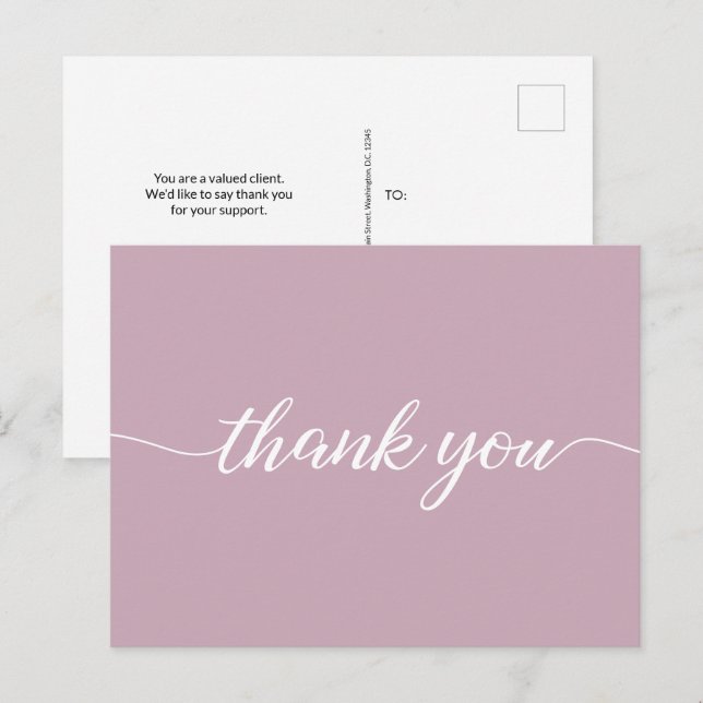 Pink Customer Appreciation No logo Thank You Postcard (Front/Back)