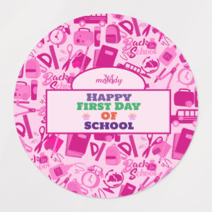 pink Customizable Back to School Pattern