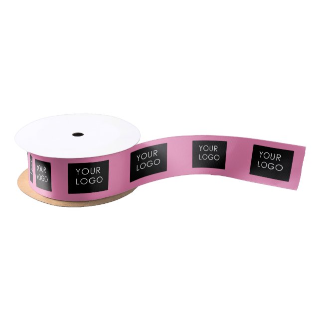 Pink Customizable Business Add Your Logo   Satin Ribbon (Spool)