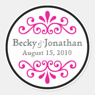 Pink customizable monogram sticker
