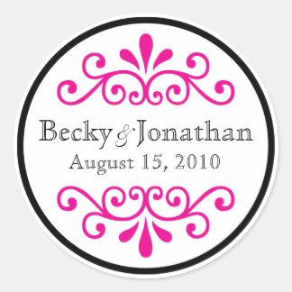 Pink customizable monogram sticker