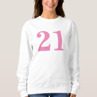 Pink Customize Number Basic Long Sleeve T-Shirt Sweatshirt