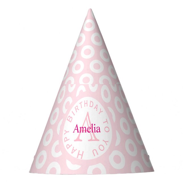 Pink customize party hat (Front)