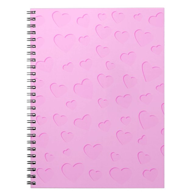 Pink Cut Out Heart Shape Pattern Notebook (Front)