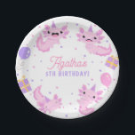 Pink Cute Axolotl Girl Birthday Paper Plate<br><div class="desc">Serve up smiles with our Pink Cute Axolotl Girl Birthday Paper Plates! Adorable and durable,  these plates make any birthday bash a splash of fun.</div>