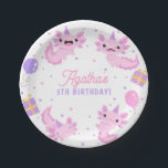Pink Cute Axolotl Girl Birthday Paper Plate<br><div class="desc">Serve up smiles with our Pink Cute Axolotl Girl Birthday Paper Plates! Adorable and durable,  these plates make any birthday bash a splash of fun.</div>