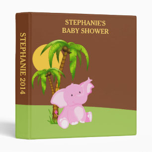 Pink Cute Baby Elephant Photo Album Binder