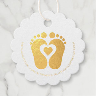 Pink Cute Baby Making Potion Gold Little Feet Favour Tags