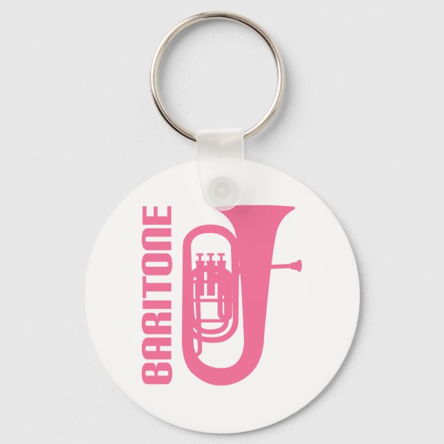 Pink Cute Baritone Design Keychain (Front)