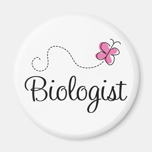 Pink Cute Biologist Magnet (Front)