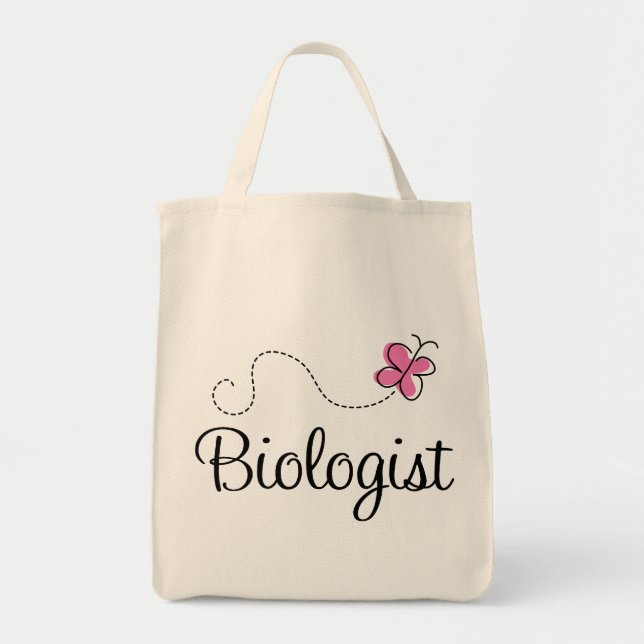 Pink Cute Biologist Tote Bag (Front)