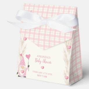 Pink Cute Boho Arch Gingham Sweetheart Baby Shower Favor Box