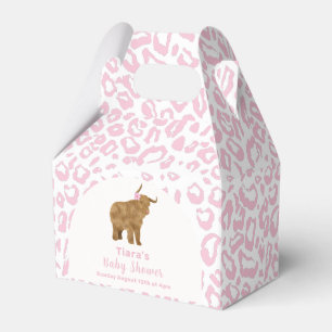 Pink Cute Boho Holy Cow Floral Girl Baby Shower  Favor Box