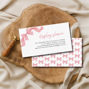 Pink Cute Bow Bridal Shower Display Shower Enclosure Card