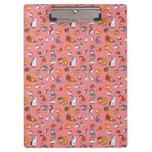 pink cute cat pattern design for cat lovers- clipboard