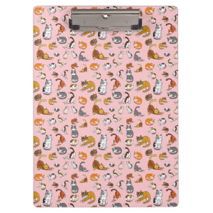 pink cute cat pattern design for cat lovers- clipboard