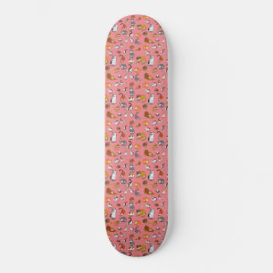 pink cute cat pattern design for cat lovers- skateboard