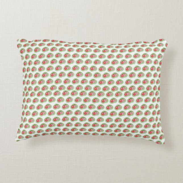 Pink Cute Cherries Accent Pillow (Back)