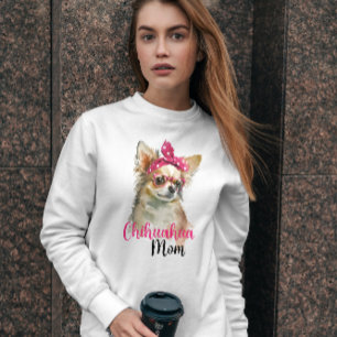 Pink Cute Chihuahua Dog Mom Sweatshirt