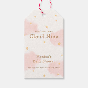 Pink Cute Cloud Nine Girl Baby Shower  Gift Tags