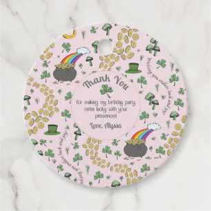Pink, Cute & Curvy St. Patrick's Day Thank You Favour Tags