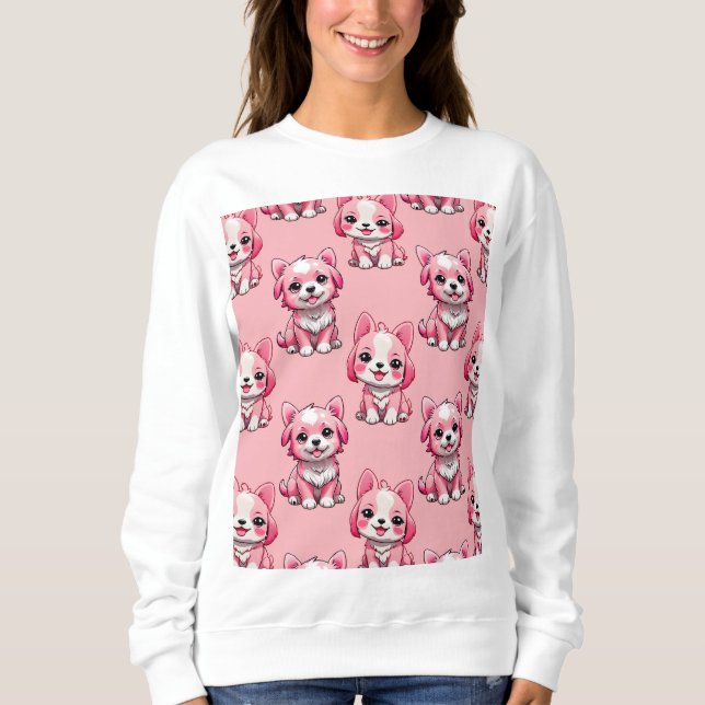 Pink Cute Dogs Sweatshirt (Front)