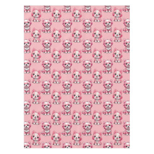 Pink Cute Dogs Tablecloth
