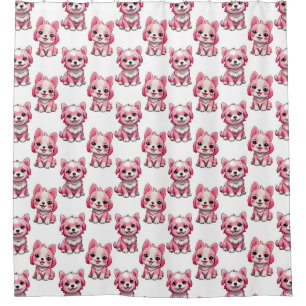 Pink Cute Dogs - White 