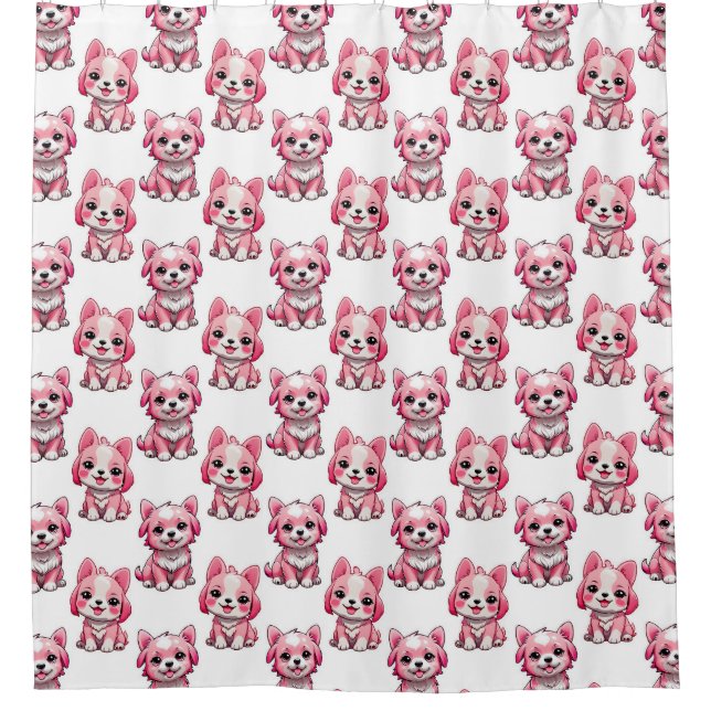 Pink Cute Dogs - White  (Front)