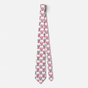 Pink Cute Dogs - White Tie