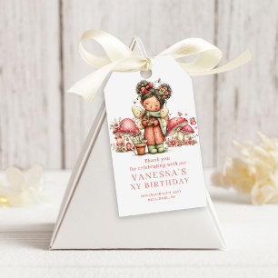 Pink Cute Fairy 1st Birthday Favor Gift Tags