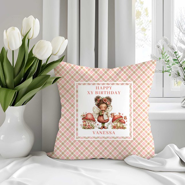 Pink Cute Fairy 5th Birthday Throw Pillow (Pink Cute Fairy 5th Birthday Throw Pillow)