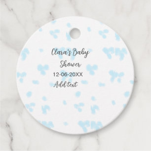Pink cute flower baby shower watercolor modern dat favour tags