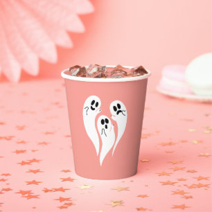 Pink Cute Ghosts Paper Cups
