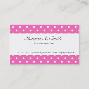 Pink, cute, girly, fashion and trendy polka dots business card
