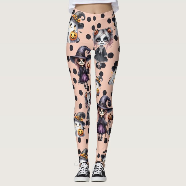 Pink Cute Halloween Leggings (Front)
