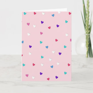 Pink Cute Hearts Card