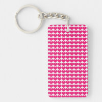 Pink Cute Hearts Pattern Acrylic Keychain