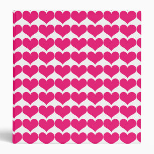 Pink Cute Hearts Pattern Binder 1.5 in