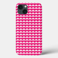 Pink Cute Hearts Pattern BT iPad Case