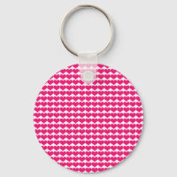 Pink Cute Hearts Pattern Keychain