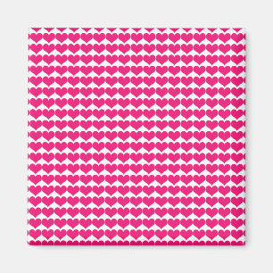 Pink Cute Hearts Pattern Magnet