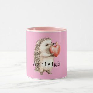 Pink Cute Hedgehog Heart Animal Mug