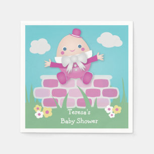 Pink Cute Humpty Dumpty Baby Shower Napkin