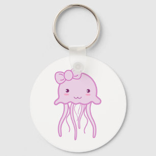 Pink Cute Jellyfish Keychain