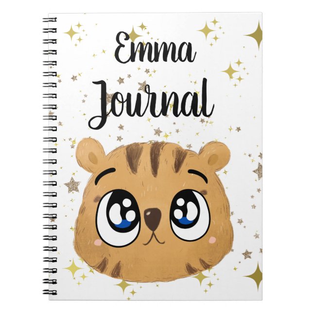Pink Cute little tiger Notebook (Front)