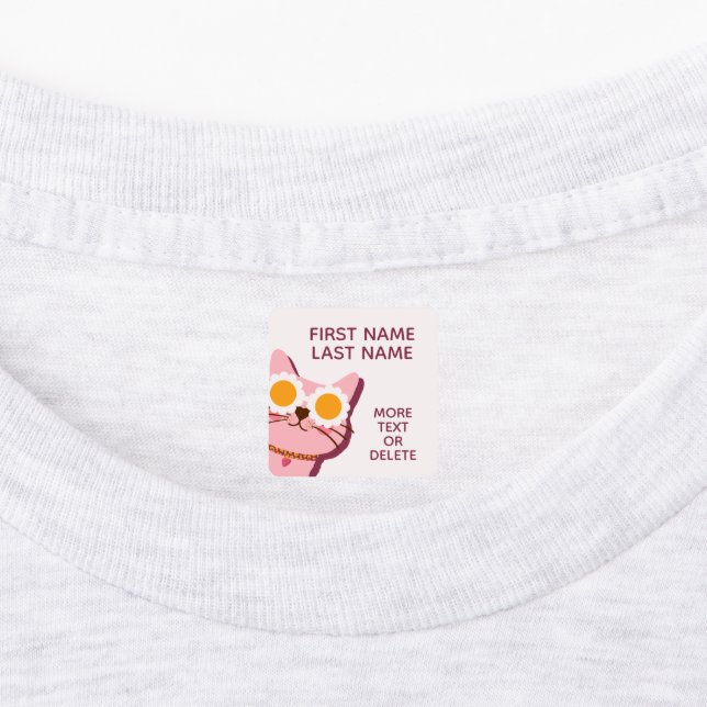 Pink Cute Personalized Girl Clothing Labels (Affixed)